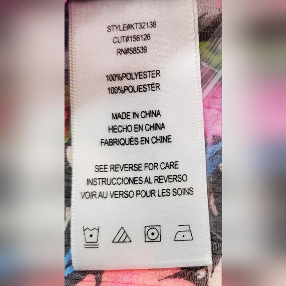 Kut From the Kloth Jasmine Floral Semi-sheer Chiffon Button-down Blouse S NWT - Picture 9 of 10